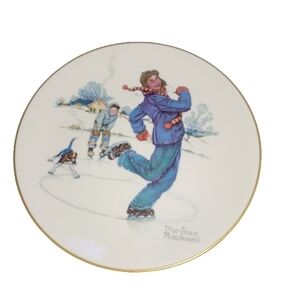 Gorham FINE CHINA NORMAN ROCKWELL  1974 limited edition winter gay blades plate